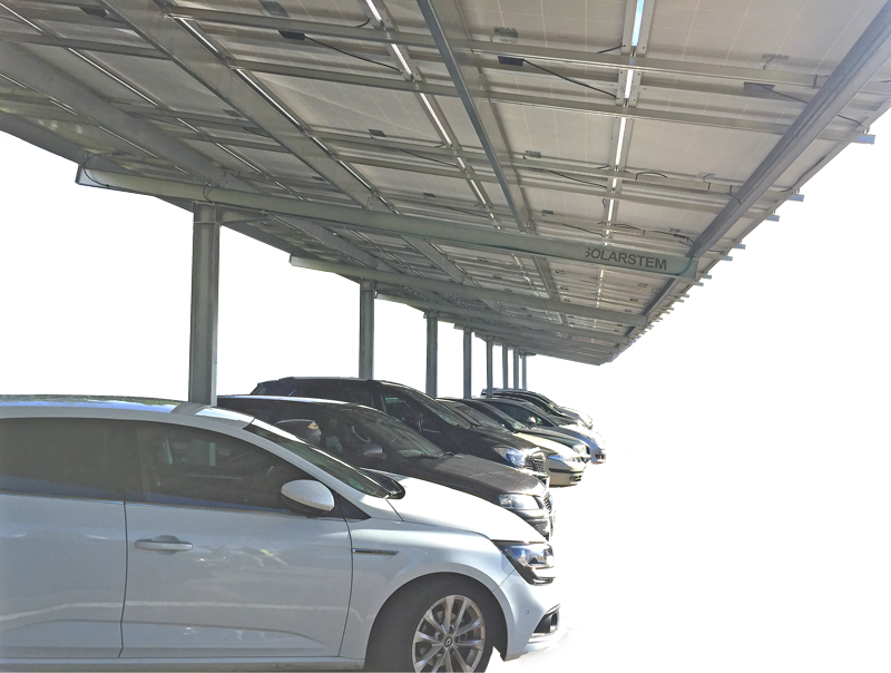 Montaje de marquesina solares · Solarstem