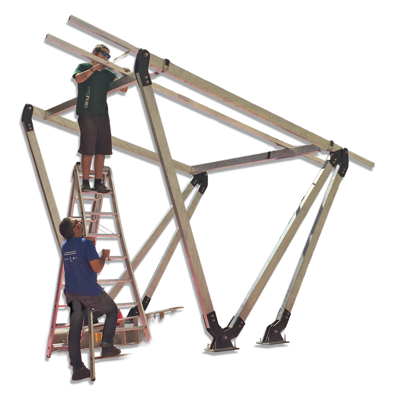 Montaje de marquesina fotovoltaica · Solarstem
